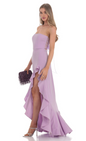 Lucy in the Sky Strapless Back Bow Corset Maxi Dress