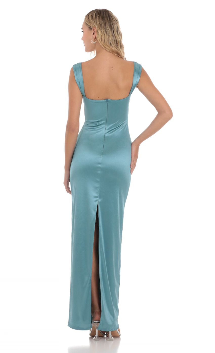 Lucy in the Sky Satin Lace Maxi Dress
