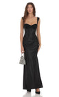 Lucy in the Sky Satin Lace-Bust Dress