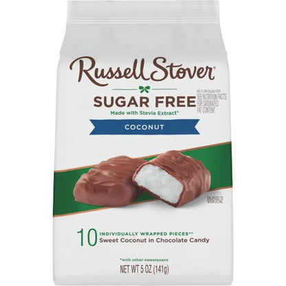 Russell Stover Chocolates Sugar Free Coconut Mini Candies, 5 oz bag