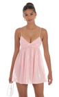 Lucy in the Sky Sequin Front Bow Babydoll Dress