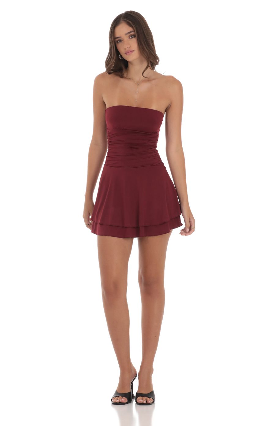 Lucy in the Sky Strapless Ruched A-line Dress