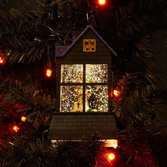 Cracker Barrel Haunted House Glitter Globe Ornament