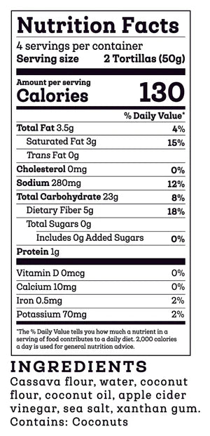 Siete Foods Grain Free Cassava Flour Tortillas
