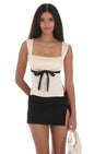 Lucy in the Sky Satin Bow Top