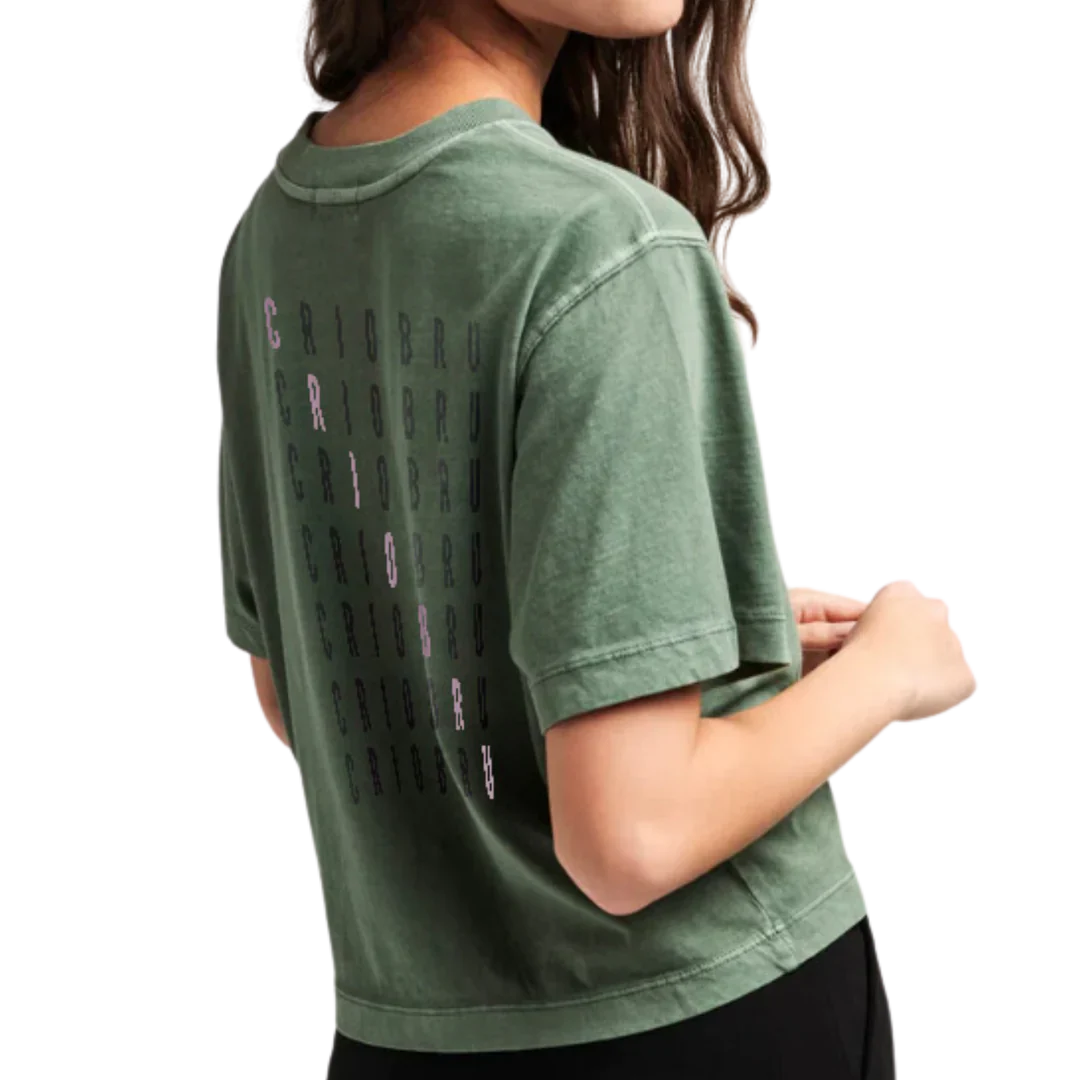 Crio Bru Branded Women’s Relaxed Crop Tee - Sage
