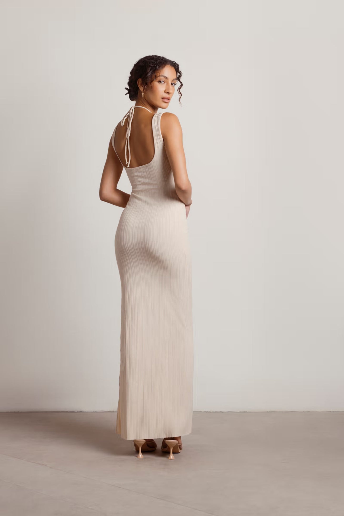 Tobi No Problem Ribbed Cutout Maxi Dress