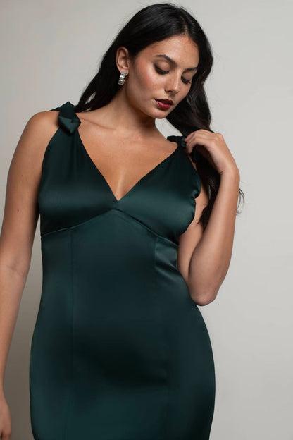 Tobi Priscella Satin Tie Strap Maxi Dress