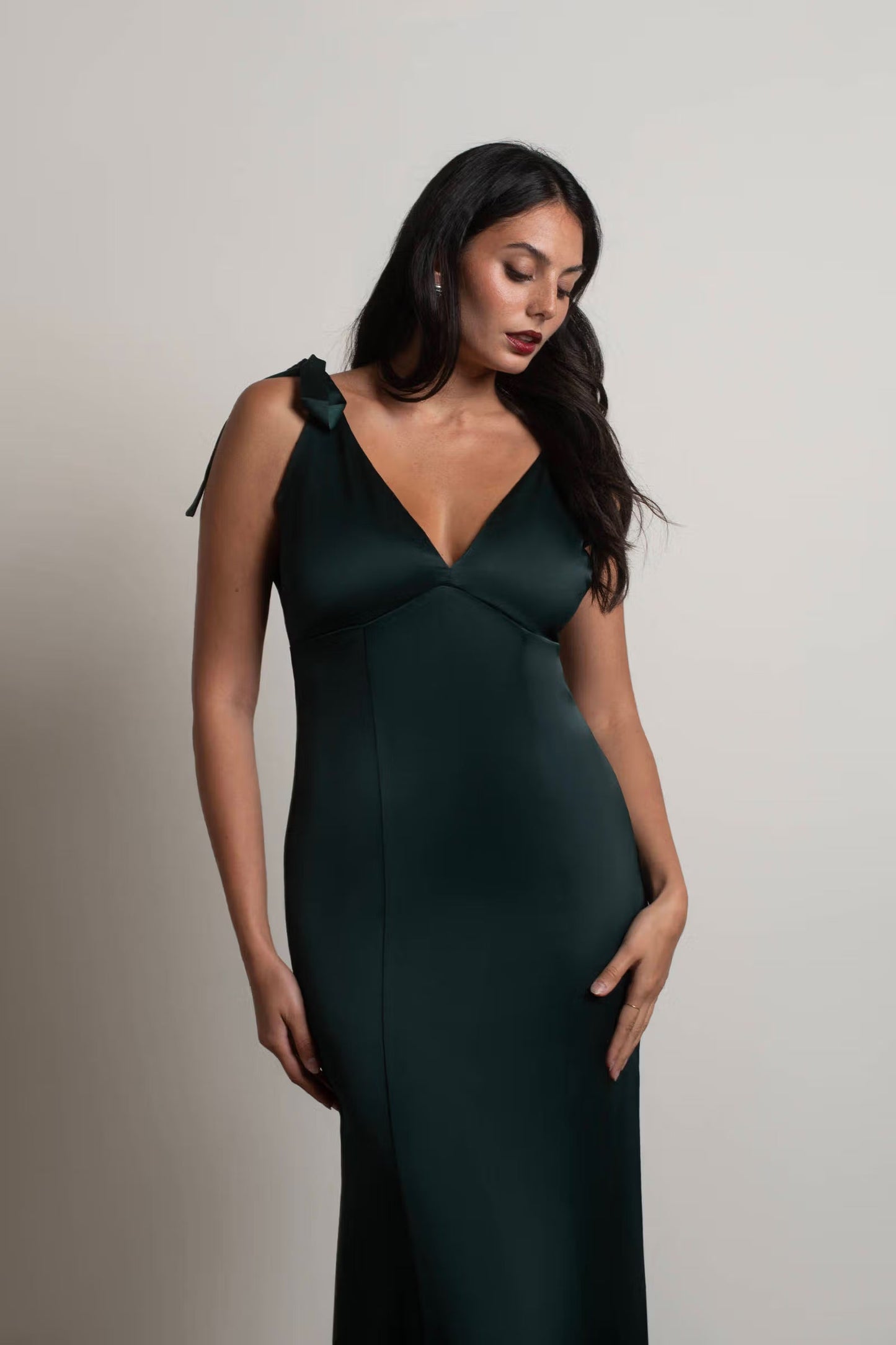 Tobi Priscella Satin Tie Strap Maxi Dress