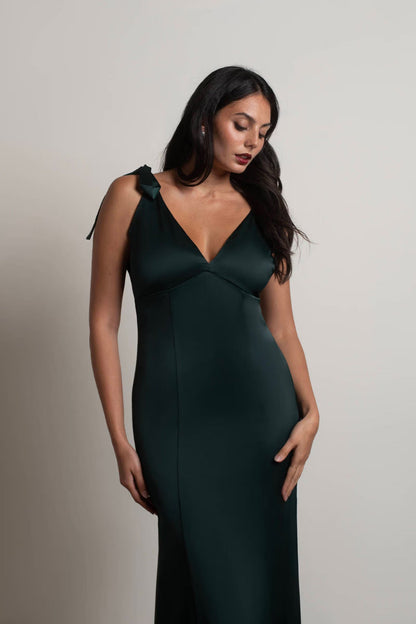 Tobi Priscella Satin Tie Strap Maxi Dress
