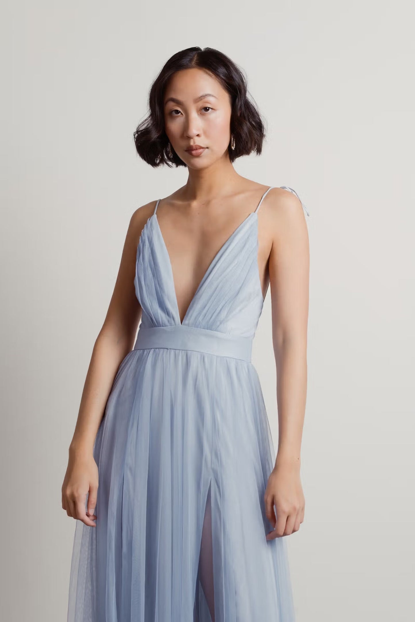 Tobi Slay The Night Deep V Double High Slit Maxi Dress