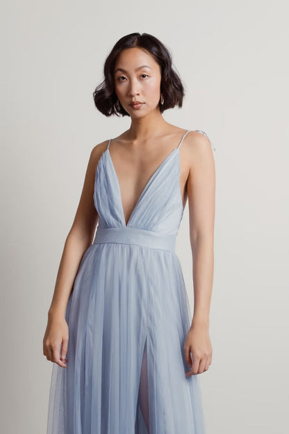 Tobi Slay The Night Deep V Double High Slit Maxi Dress