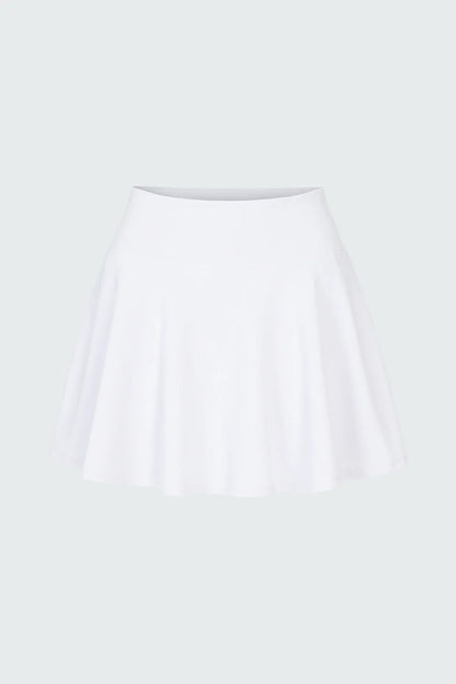 Watskin Sunwear Isabel Ribbed Tennis Skirt in White