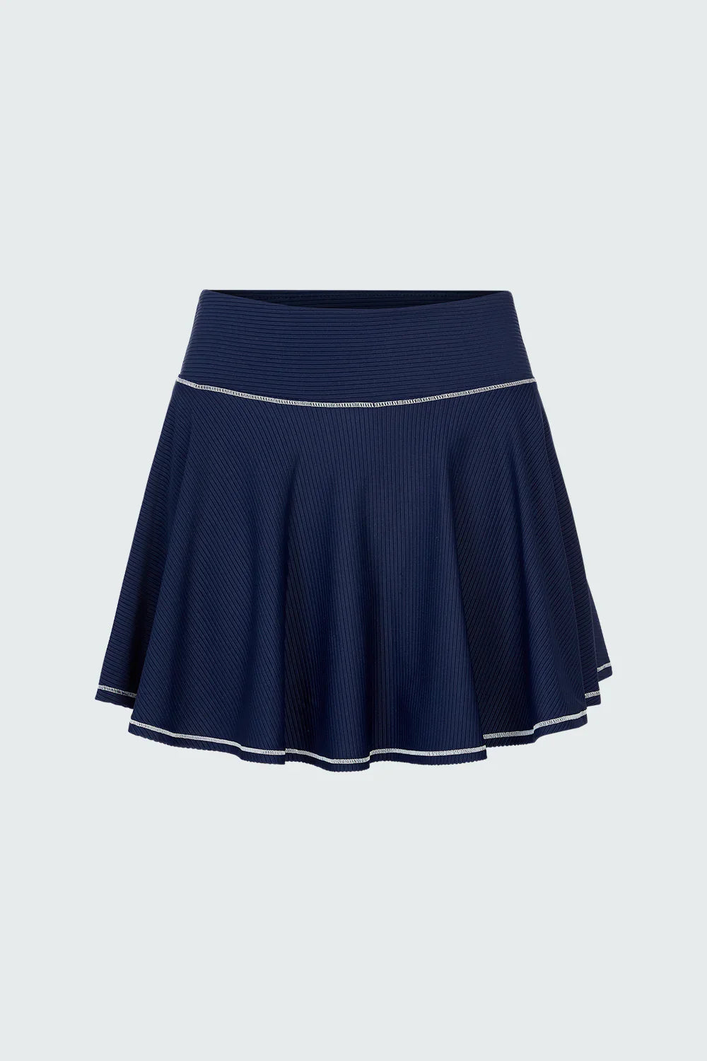 Watskin Sunwear Isabel Ribbed Tennis Skirt in Marine Navy