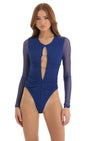 Lucy in the Sky Mesh Bodysuit in Blue
