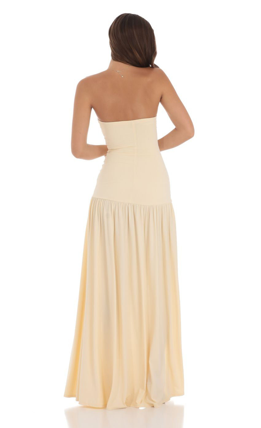 Lucy in the Sky Strapless Drop Waist Maxi Dress