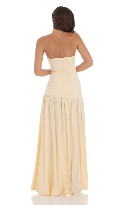 Lucy in the Sky Strapless Drop Waist Maxi Dress