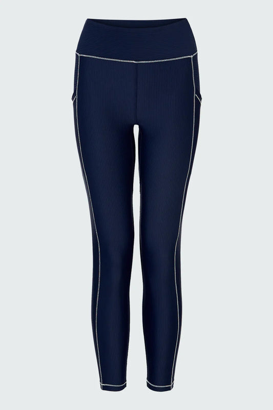 Watskin Sunwear Brynn Ribbed 7/8 Legging in Marine Navy