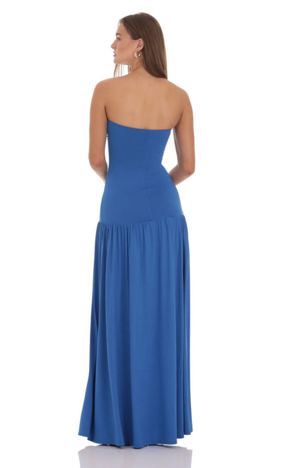 Lucy in the Sky Strapless Drop Waist Maxi Dress