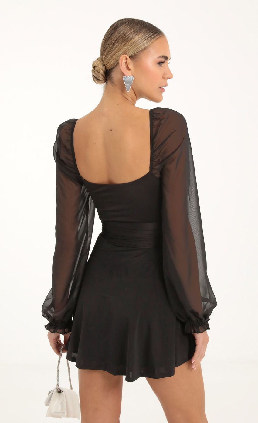 Lucy in the Sky Puff Chiffon Wrap Dress