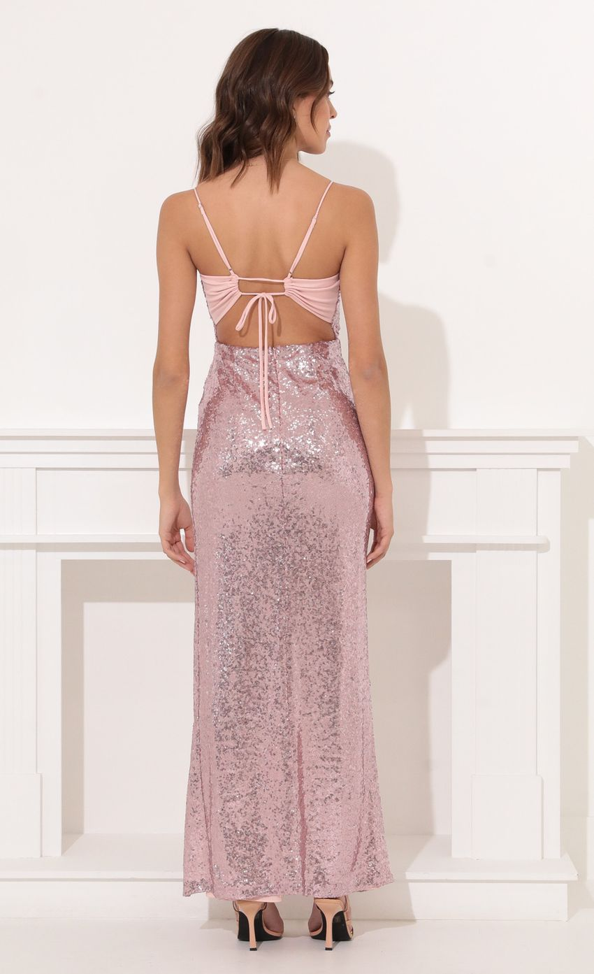 Lucy in the Sky Sequin Luxe Maxi in Pink