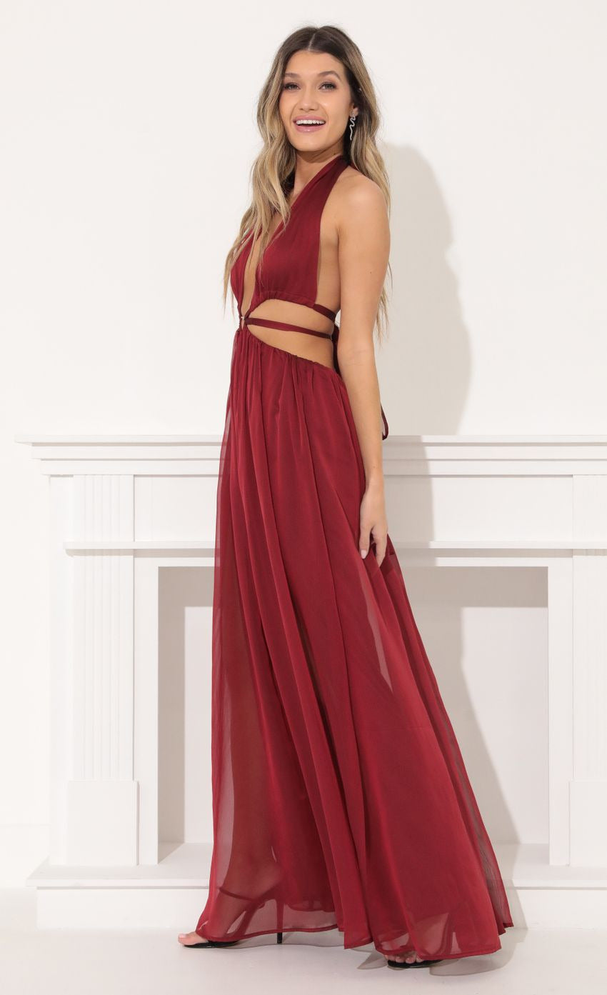 Lucy in the Sky Cutout Maxi in Red