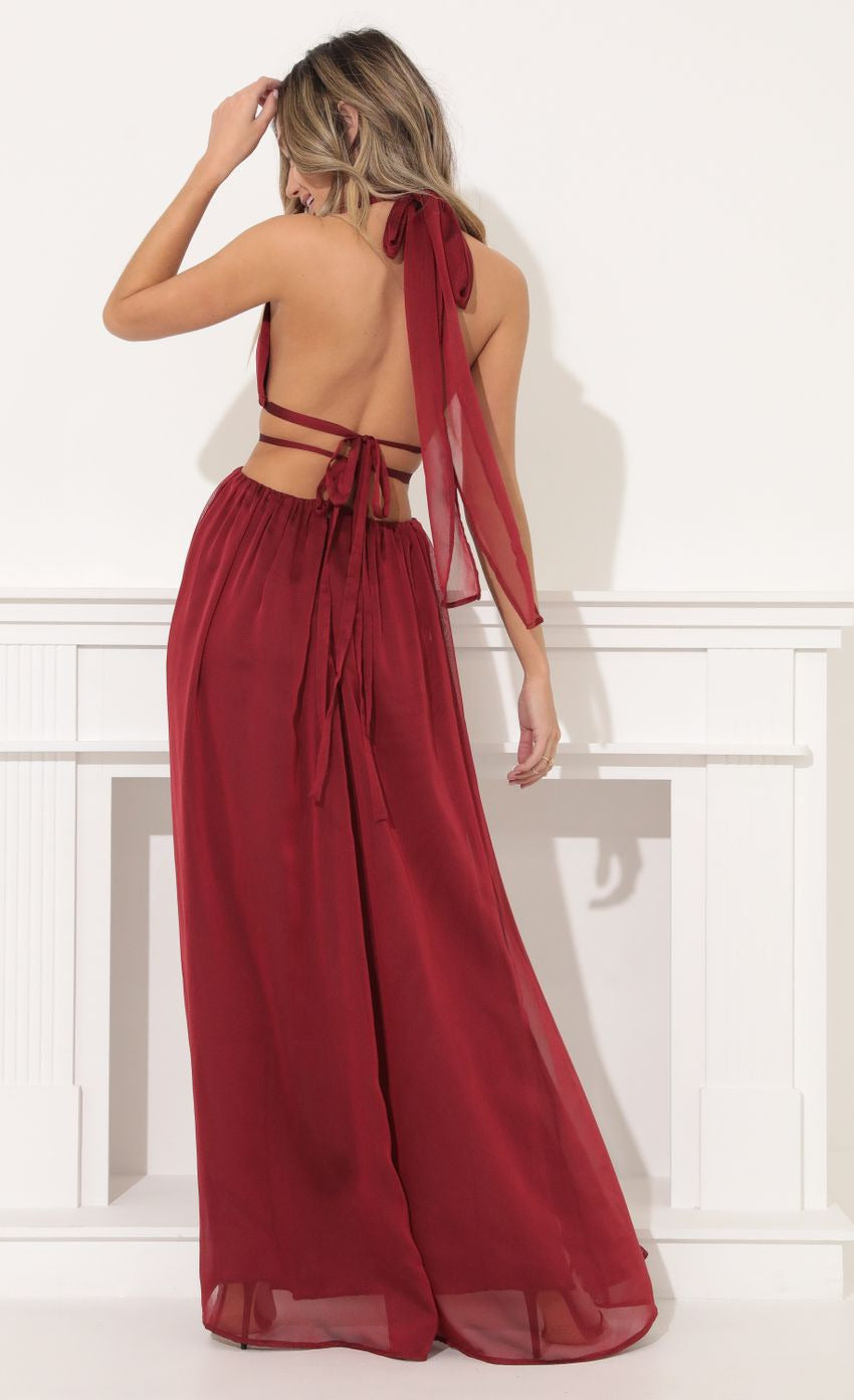 Lucy in the Sky Cutout Maxi in Red