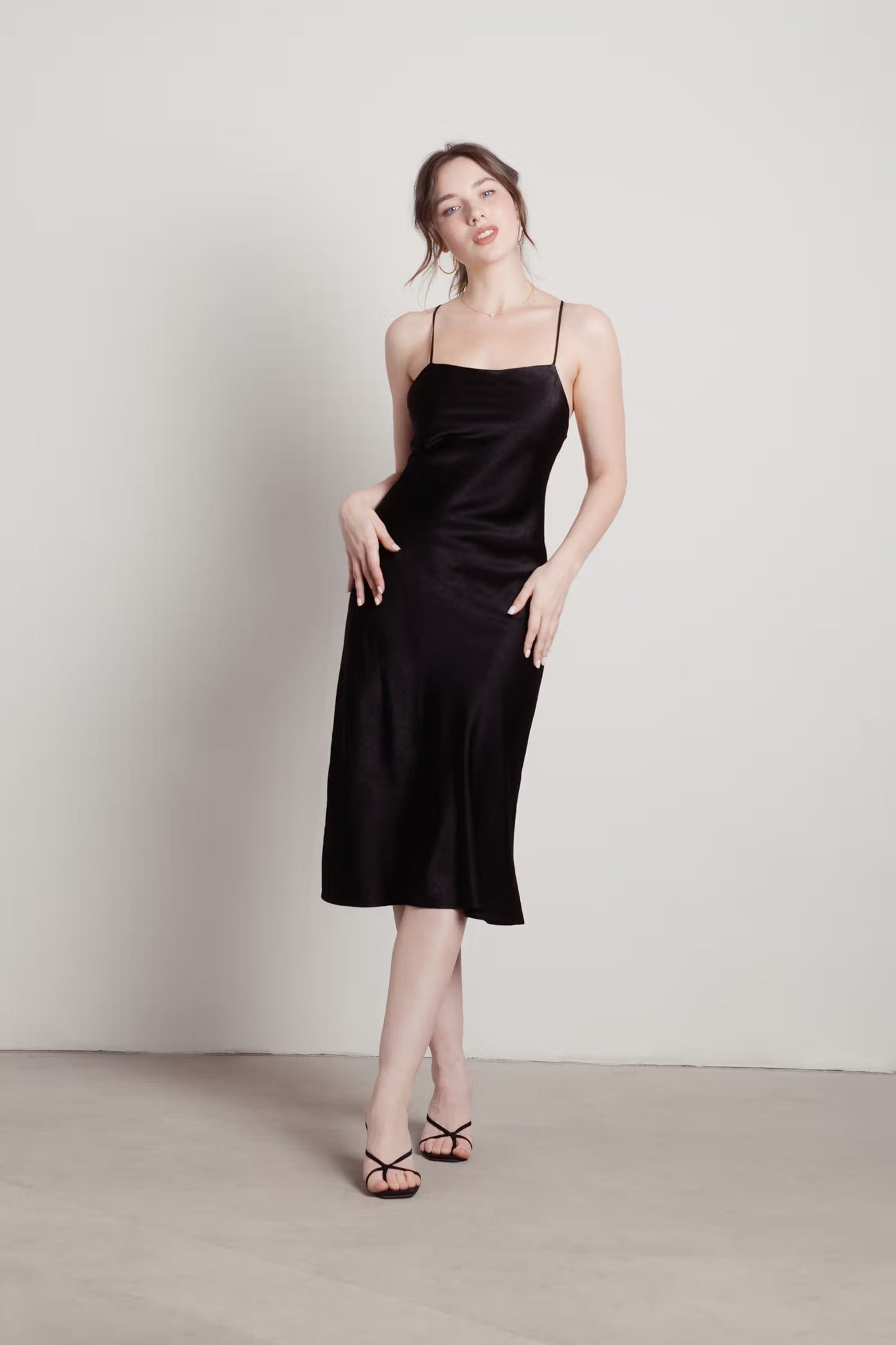 Tobi Liora Satin Cross Back Midi Dress x2