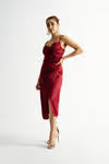 Tobi Emma Satin Cowl Neck Midi Dress