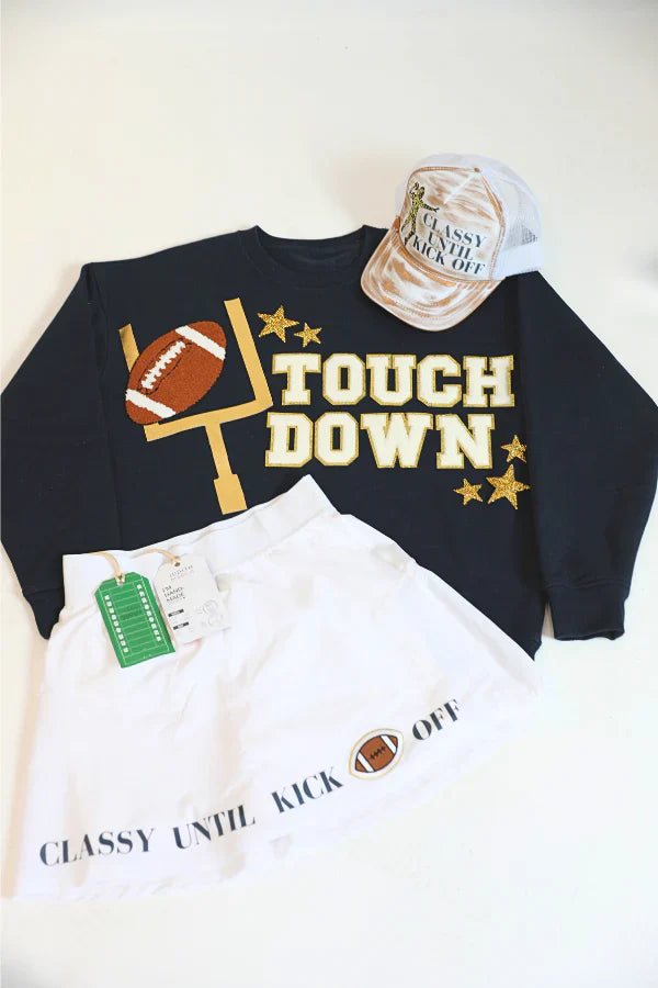 Judith March TOUCHDOWN NAVY PULLOVER