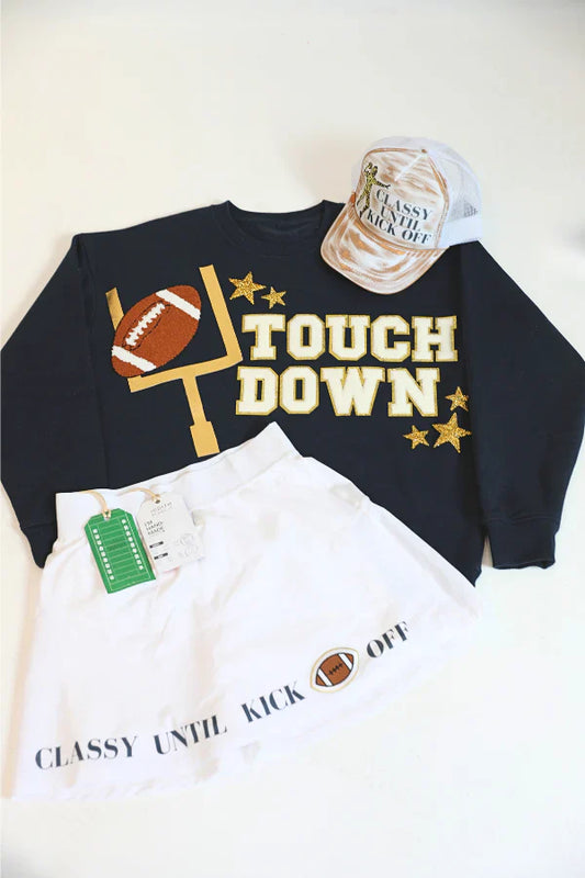 Judith March TOUCHDOWN NAVY PULLOVER