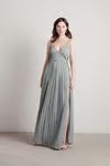 Tobi Love Galore Pleated Slit Maxi Dress