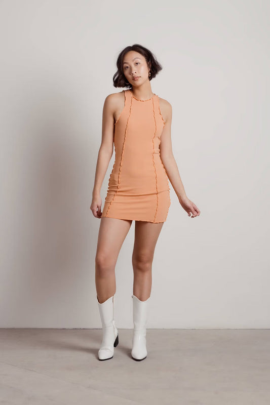 Tobi Saturn Exposed Stitch Bodycon Mini Dress x2
