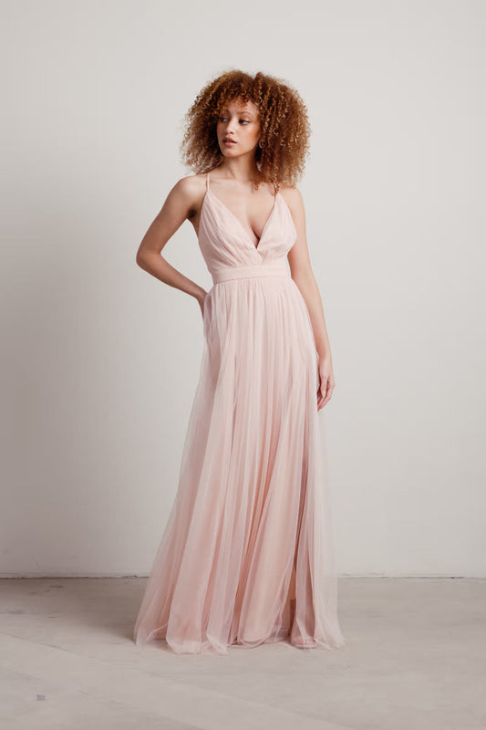 Tobi Night To Remember Chiffon Double High Slit Maxi Dress