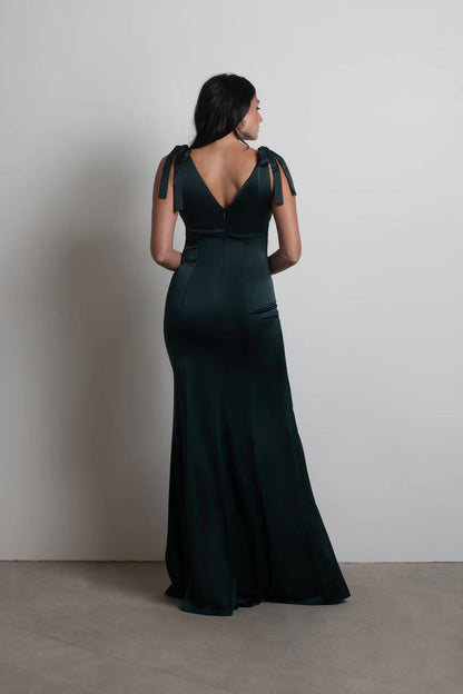 Tobi Priscella Satin Tie Strap Maxi Dress