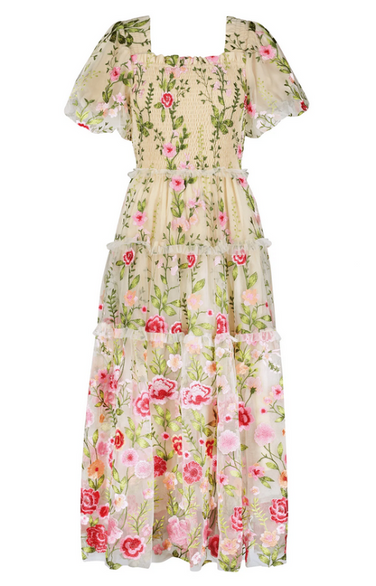JessaKae Rose Dress -Maxi - Cream