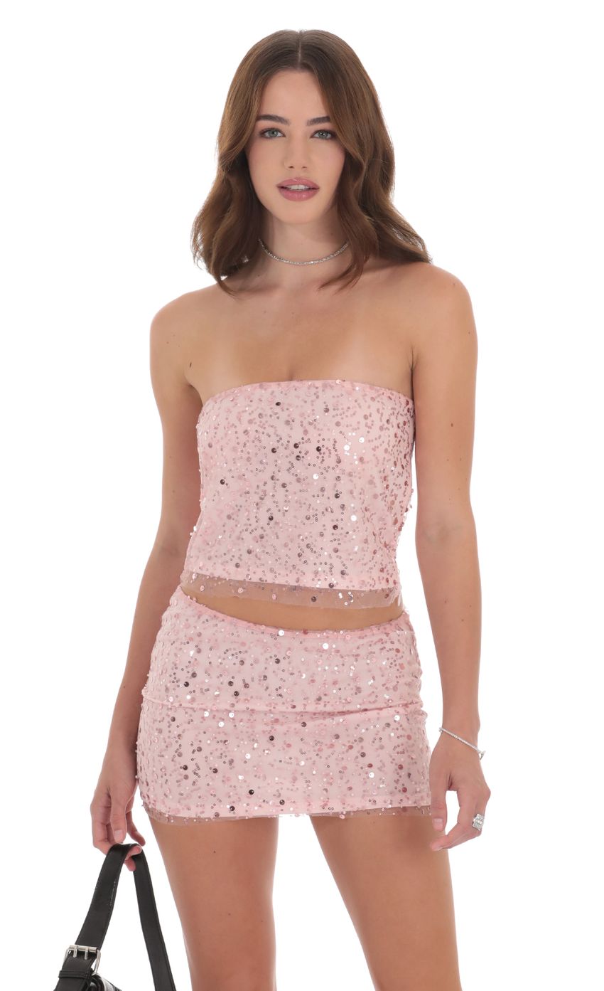 Lucy in the Sky Sequin Strapless Two Piece Set