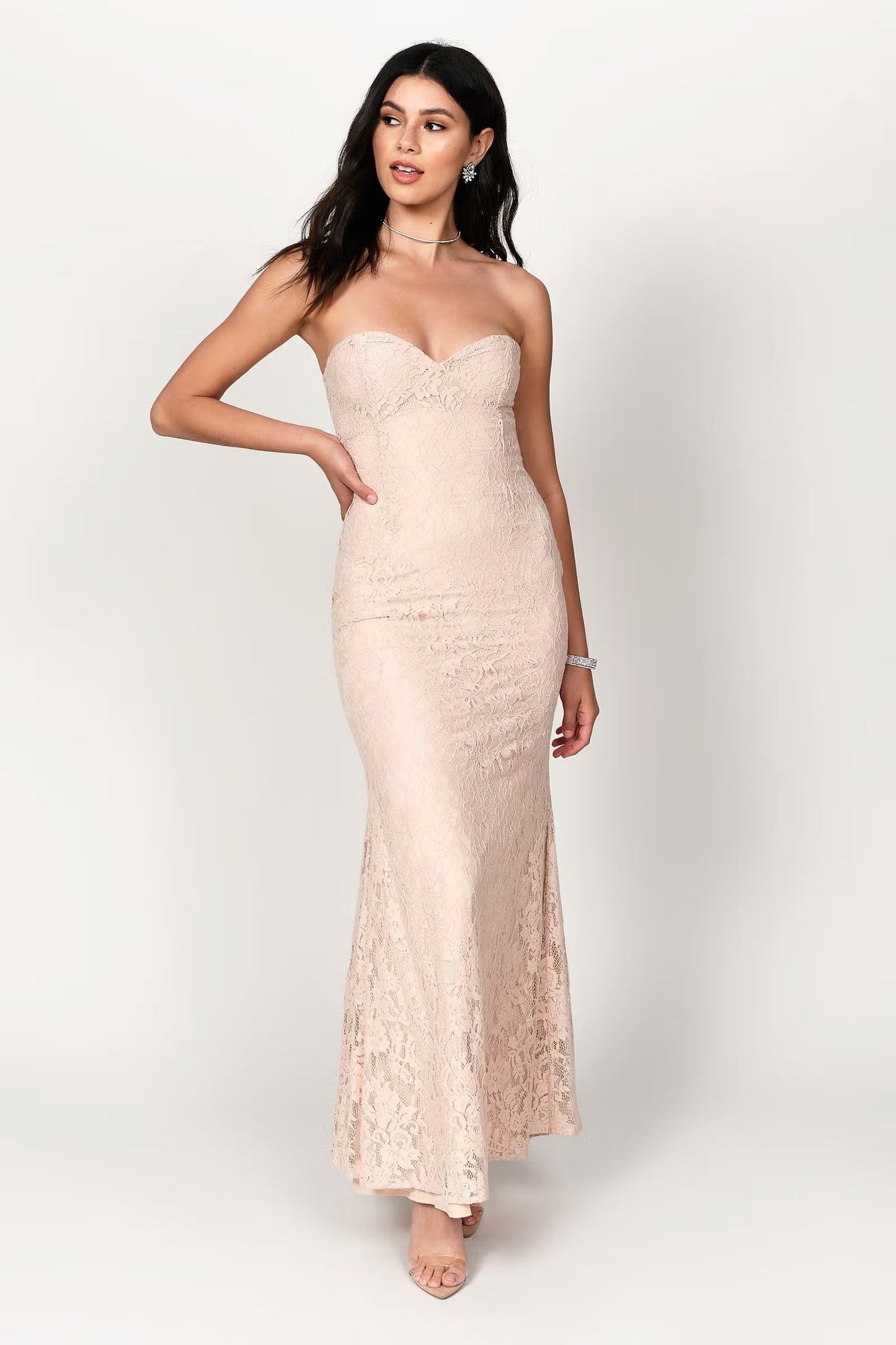 Tobi Adelyn Lace Sweetheart Maxi Dress