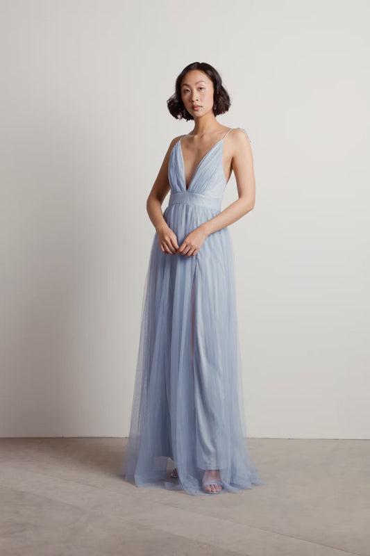 Tobi Slay The Night Deep V Double High Slit Maxi Dress