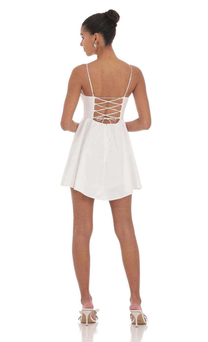 Lucy In The Sky Corset Fit and Flare Dress in White