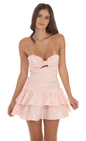 Lucy in the Sky Strapless Cutout Ruffle Dress