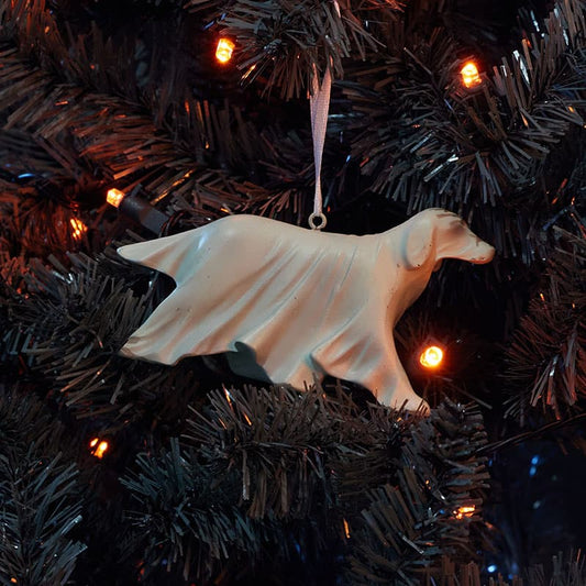 Cracker Barrel Resin Ghost Dog Ornament