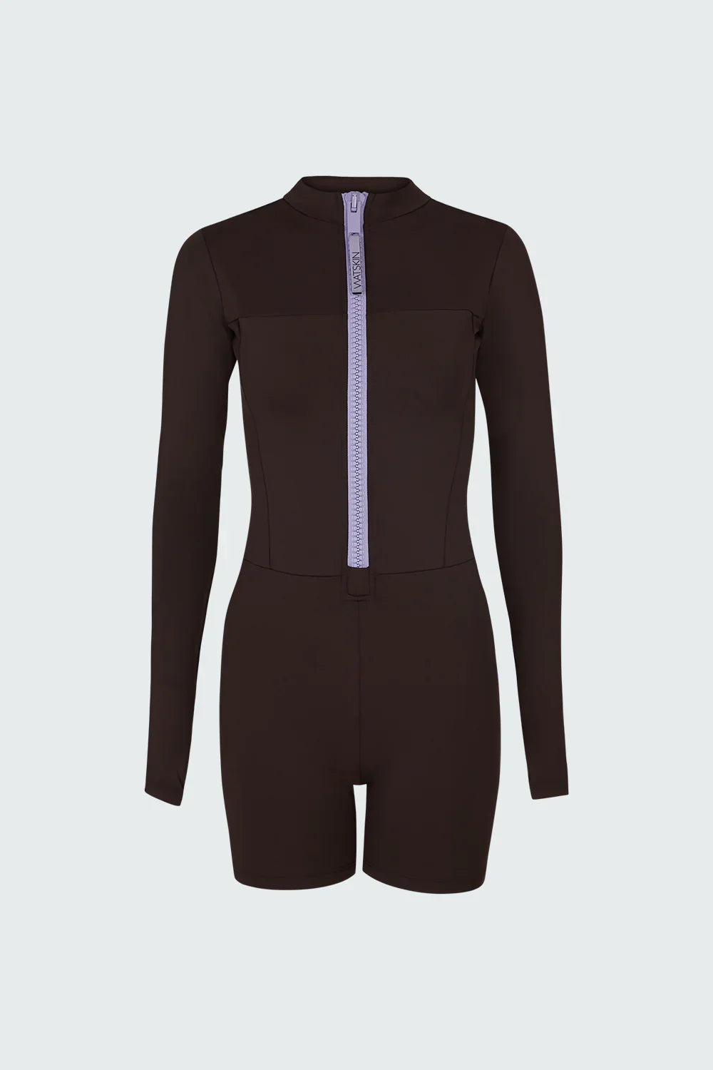 Watskin Sunwear Andie Short Bodysuit in Mocha