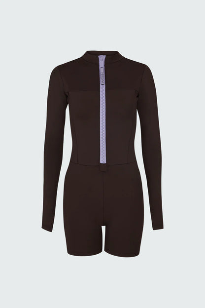 Watskin Sunwear Andie Short Bodysuit in Mocha