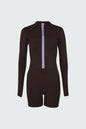 Watskin Sunwear Andie Short Bodysuit in Mocha