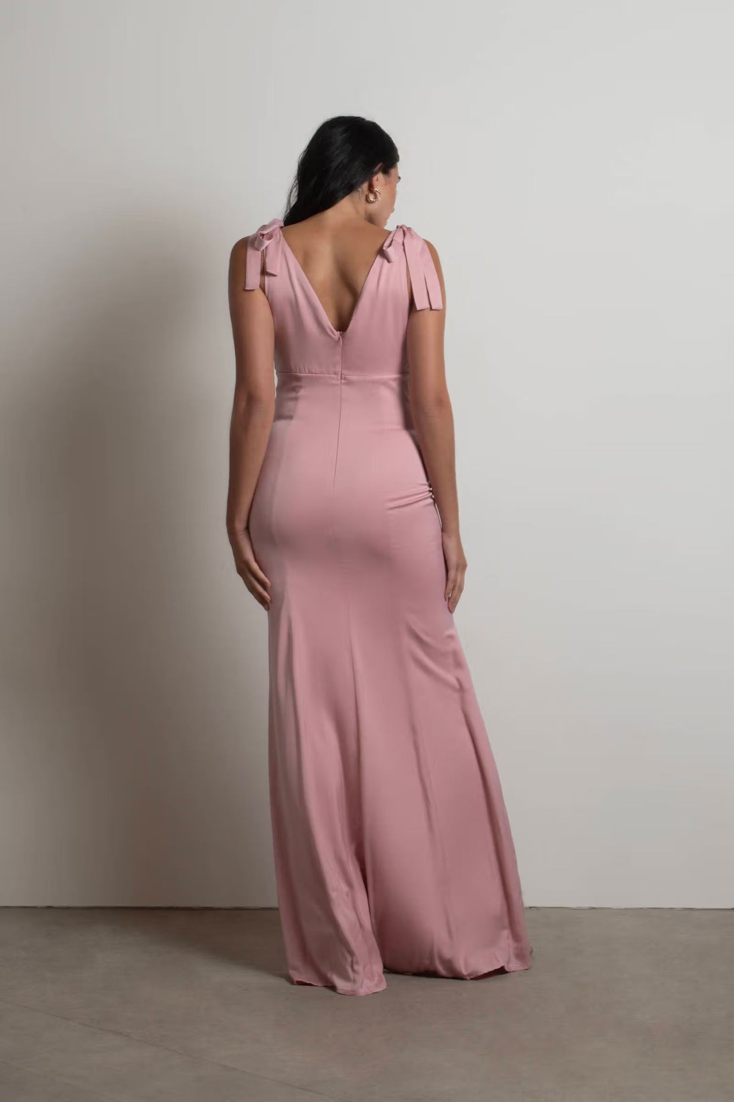 Tobi Priscella Satin Tie Strap Maxi Dress