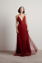 Tobi Slay The Night Deep V Double High Slit Maxi Dress