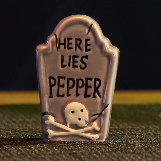 Cracker Barrel Tombstone Mini Pepper Shaker