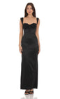 Lucy in the Sky Satin Lace Maxi Dress