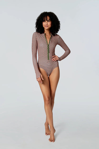 Watskin Sunwear Ella Bodysuit in Geo Print